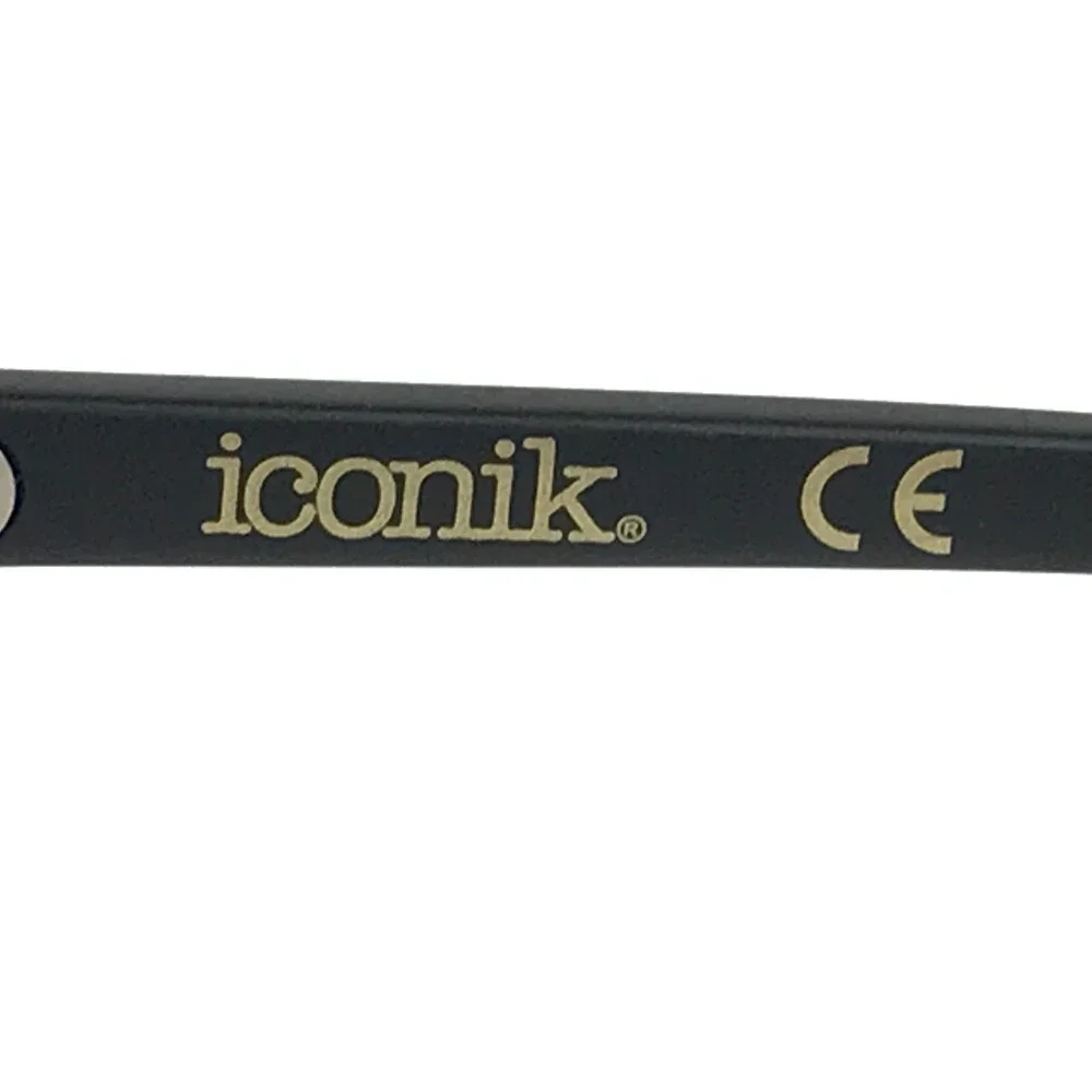Iconik Eyeglasses Frames Harrison C02 Black Square Horn Rim 51-18-145